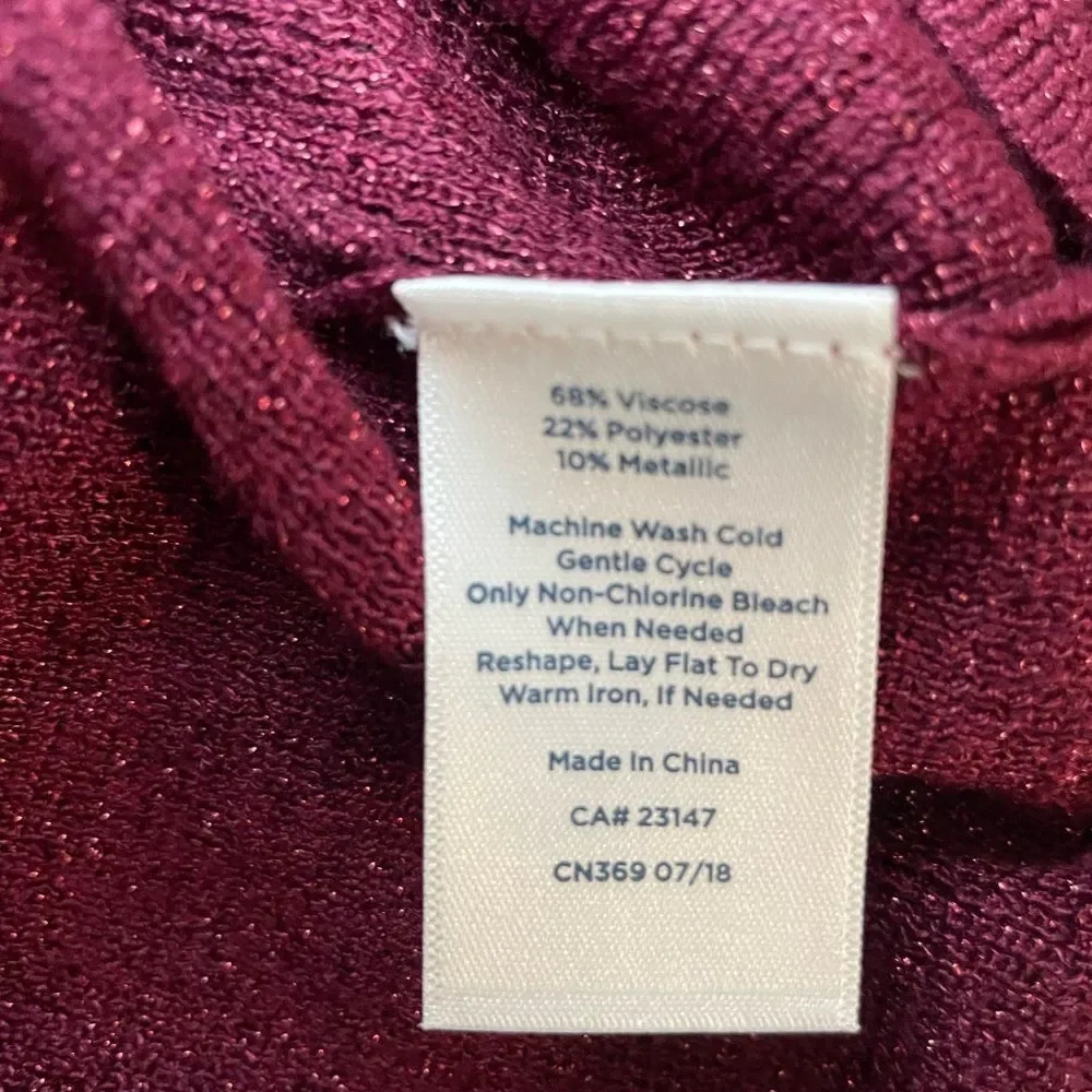 RSVP by Talbots Shimmer Turtleneck | Bordeaux Burgundy | NWT - Picture 8 of 10